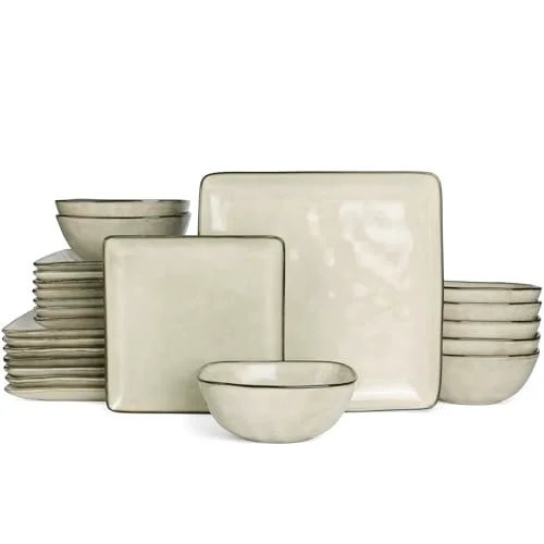 Famiware Ocean Square Ceramic Dinnerware Set for 8