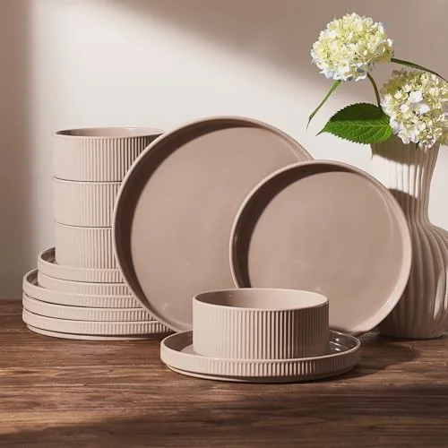 Famiware Ceramic Plates and Bowls Set, set of 4