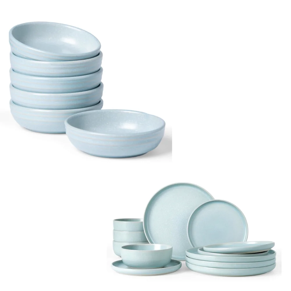 Famiware Pluto 12 Pieces Dinnerware Sets and 3 oz Dipping Sauce Dishes