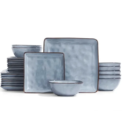 Famiware Ocean Square Stoneware Dinnerware Sets for 8