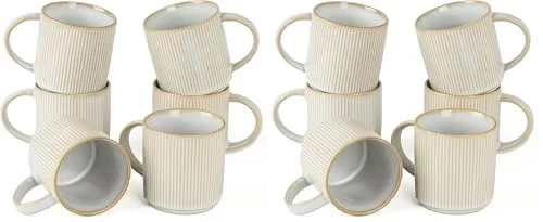 Famiware Star Coffee Mug Set for 6, 12 oz