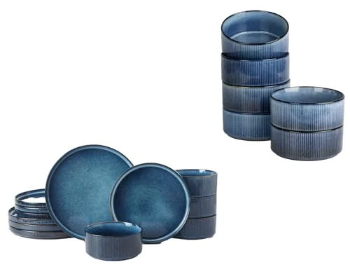 Famiware Nebula Dinnerware Set for 4 and 5.5" Soup Bowl Set