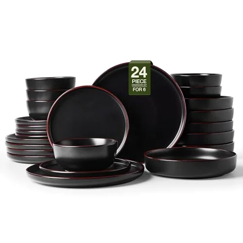 Famiware Mercury 24-Piece Stoneware Plates and Bowls