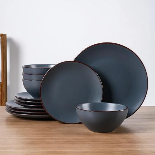 Famiware Venus Plates and Bowls Sets, Charcoal