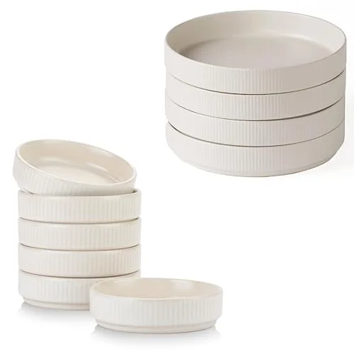 Famiware Star 7.5" Pasta Bowl Set and 4oz Dipping Bowl Set
