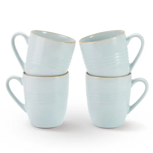 Famiware Jupiter Coffee Mugs Set of 4, Light Blue