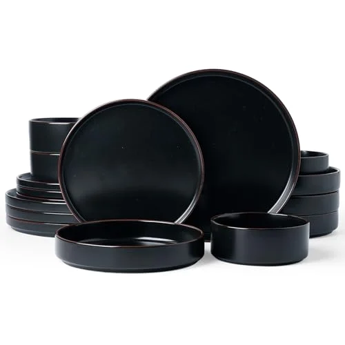Famiware Nebula Ridge 16-Piece Dinnerware Set with Pasta Bowls