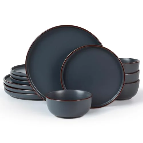 Famiware Mercury 12-Piece Stoneware Dinnerware Set, for 4