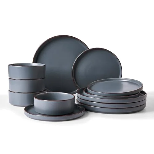 Famiware Nebula Ridge 12-Piece Stoneware Dinnerware Set, for 4