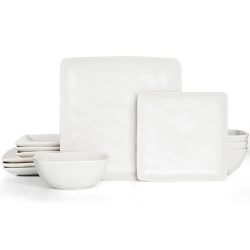 Famiware Ocean Square Ceramic Dinnerware Set for 4