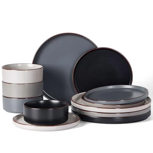 Famiware Nebula Ridge 12-Piece Stoneware Dinnerware Set, for 4 (2)