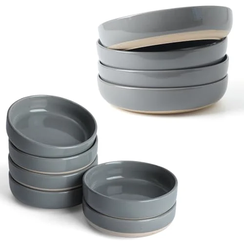 Famiware Milkyway 33 oz Pasta Bowls Set of 4 and 4oz Dipping Bowls Set of 6