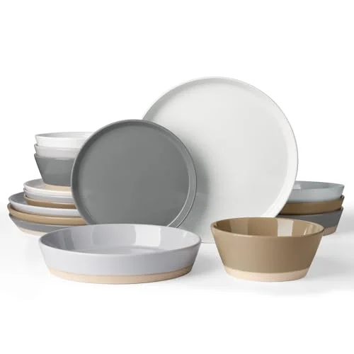 Famiware Saturn Stoneware Dinnerware Set with Pasta Bowl
