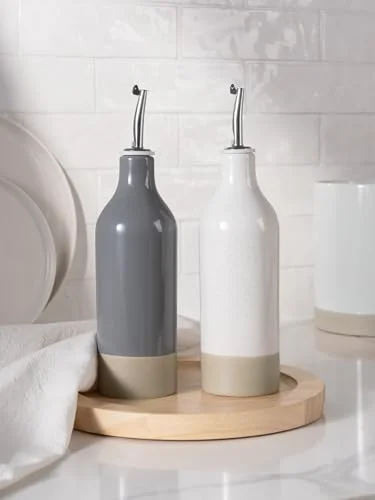 Famiware 16oz Ceramic Oil Dispenser Bottle, 2-piece