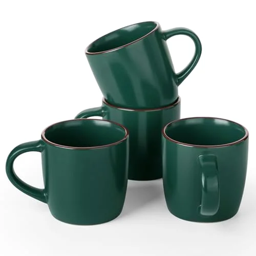 Famiware Mercury Coffee Mugs 13 oz, Dark Green