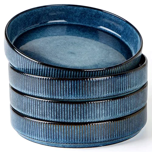 Famiware Star 8.25" Pasta Bowls Set of 4, Nebulas Blue