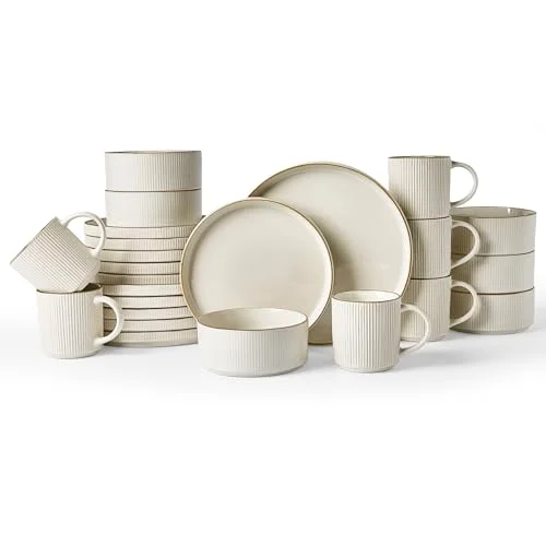 Famiware Star Stoneware Dinnerware Set with Mugs, set of 6