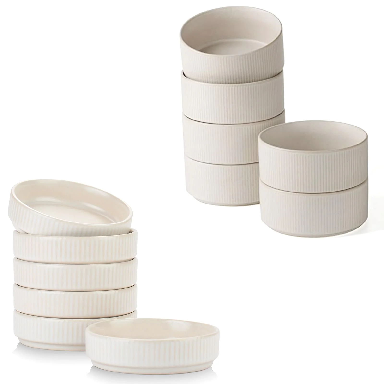 Cereal bowls, 5.5 inches across and steep enough to hold a spoon