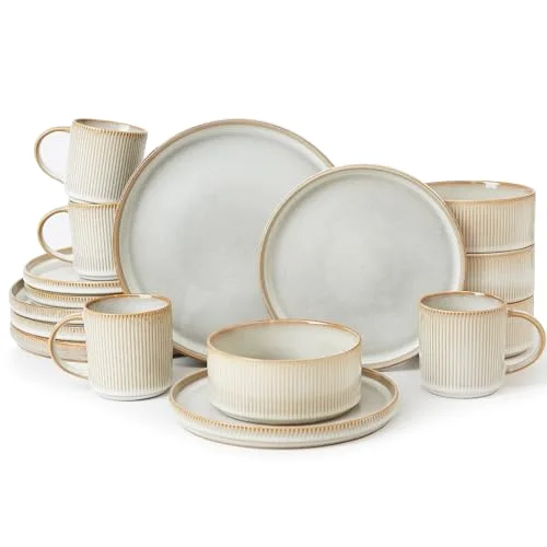 Famiware Star Dinnerware Set with Plates, Bowls and Mugs