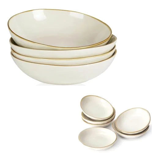 Famiware Ocean Large Pasta Bowls+Dipping Bowl Sets