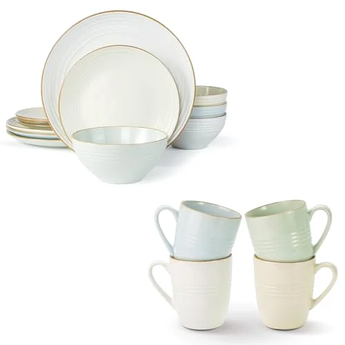 Famiware Jupiter Plates and Bowls Set with Coffee Mugs Set