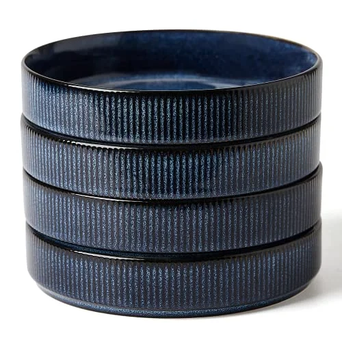 Famiware Star 7.5" Pasta Bowls Set of 4, Nebulas Blue