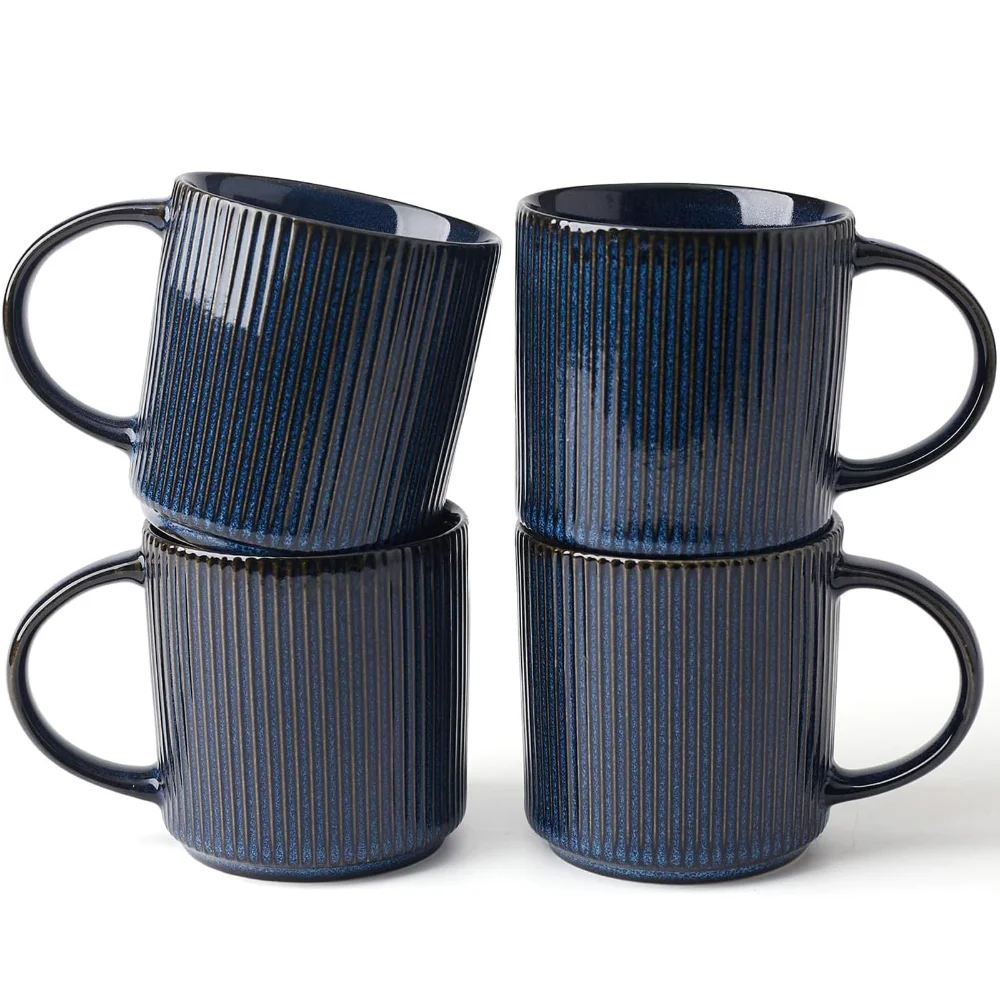 Famiware Star Coffee Mug Set of 4, Nebulas Blue