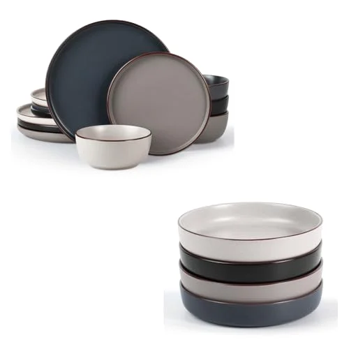 Famiware Mercury Plates and Bowls Sets with Pasta Bowls Sets
