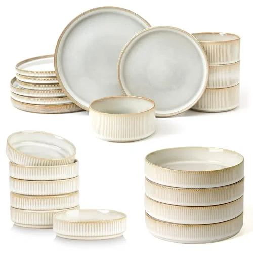 Famiware Star 7.5" & 8.25" Pasta Bowl Sets & 4oz Dipping Bowl Set, 4-piece