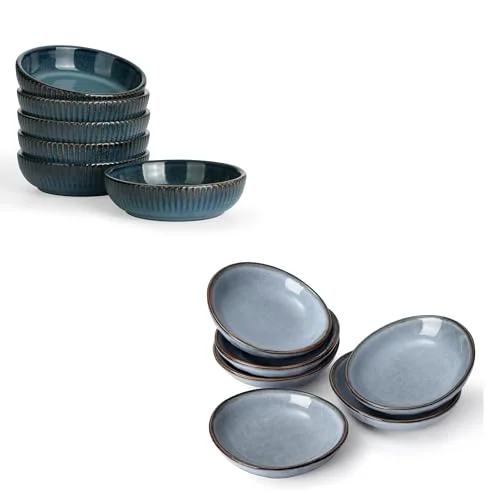 Famiware Ocean 2.1oz Oval Dipping Sauce Bowls and Ceramic Dipping Bowls Set of 6