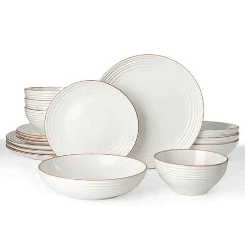 Famiware Jupiter Stoneware Dinnerware Sets with Pasta Bowls