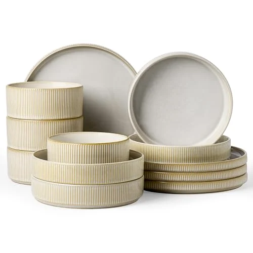 Famiware Star Stoneware Dinnerware Set, 12-piece