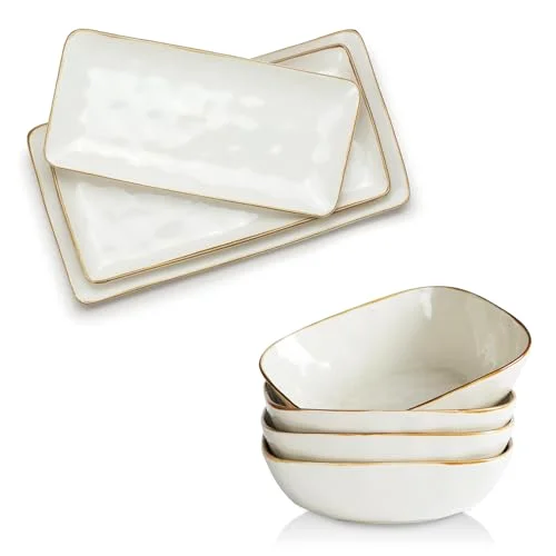 Famiware Ocean Rectangular Serving Platter+Pasta Bowls