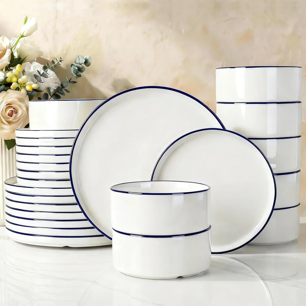 Famiware Porcelain 24-Piece Dinnerware Set